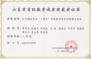 山东省教学成果二等奖